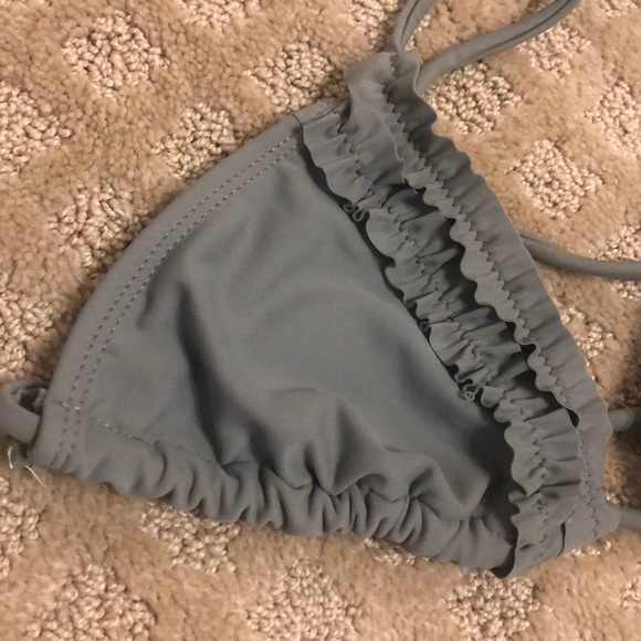 EUC pacsun la hearts khaki green ruffle bikini top - Picture 3 of 5